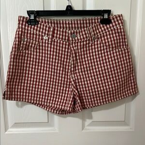 Levi’s Red and White Checkered Shorts